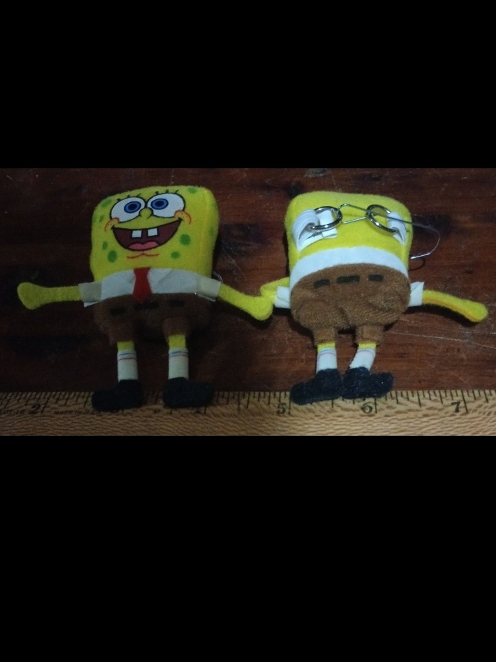 SpongeBob SquarePants Yellow Plush Ornaments- Cartoon Character Set Of Two